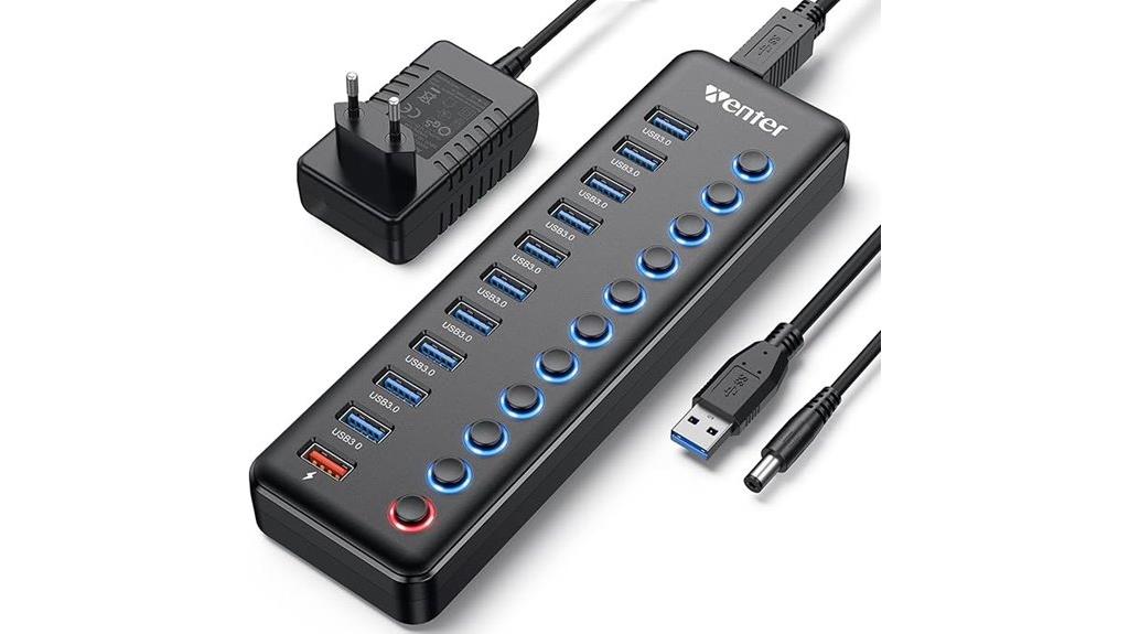 11 port usb hub charging