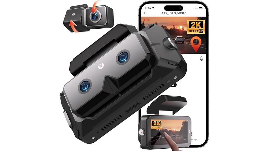 2k front and rear dash cam