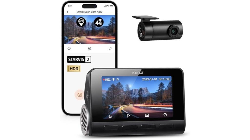 4k front and rear dash cam