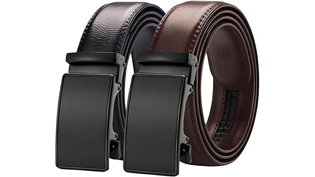adjustable leather ratchet belt