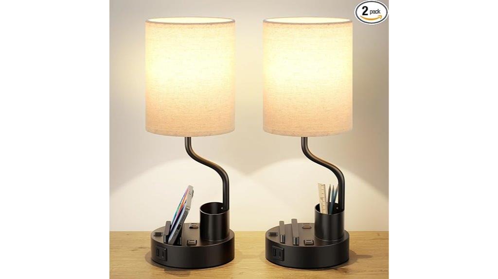 bedroom lamp set duo