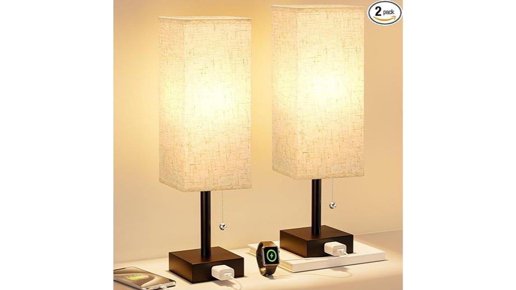 bedroom lamp set duo
