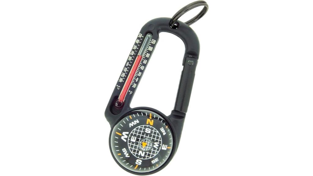 compact compass and thermometer