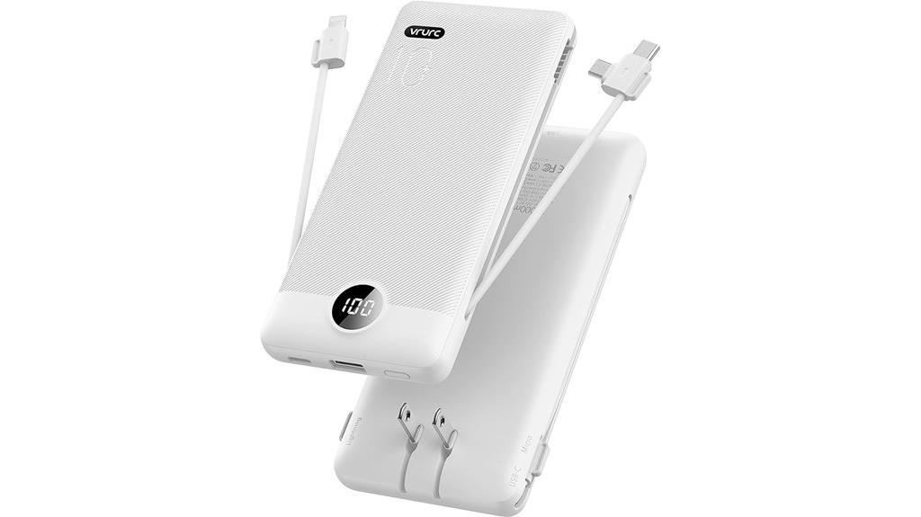 compact power bank with cables