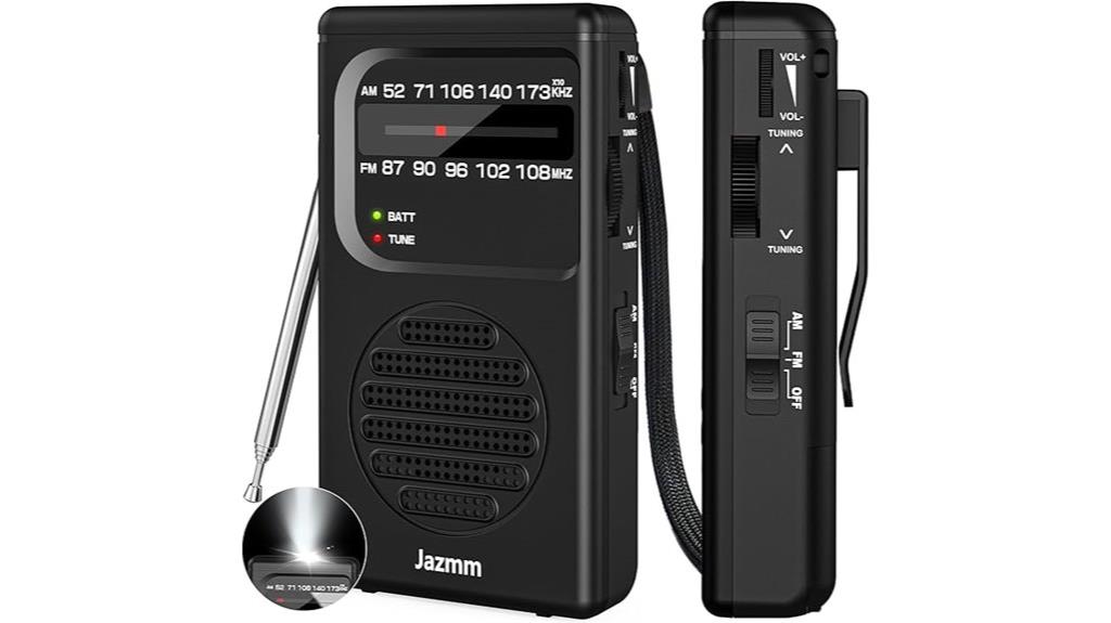 compact radio with flashlight