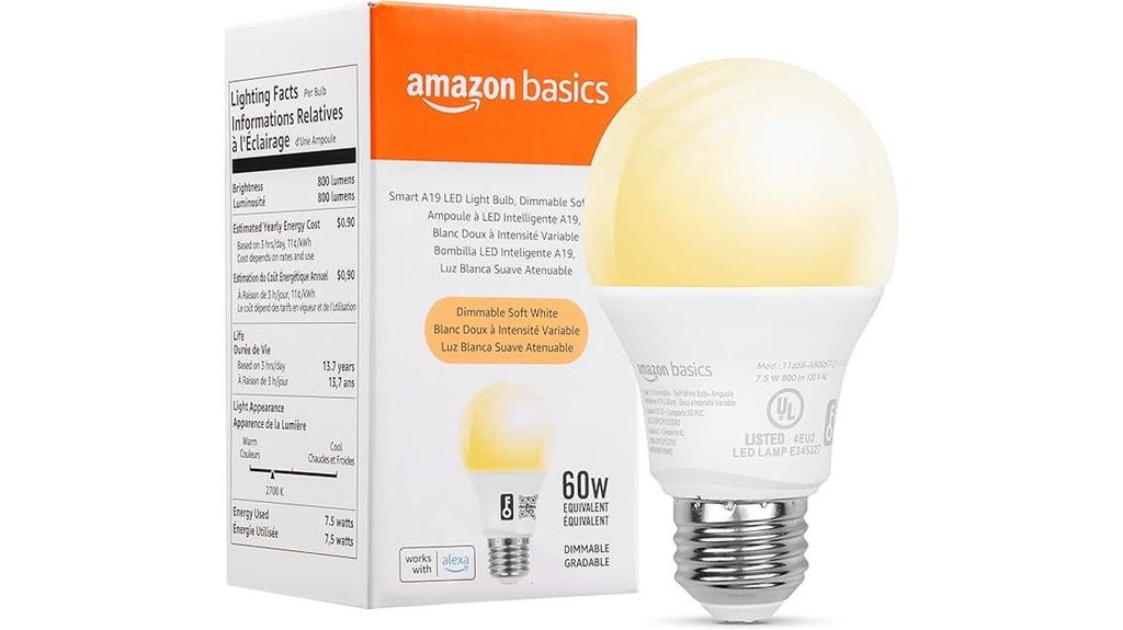 dimmable alexa compatible led bulb