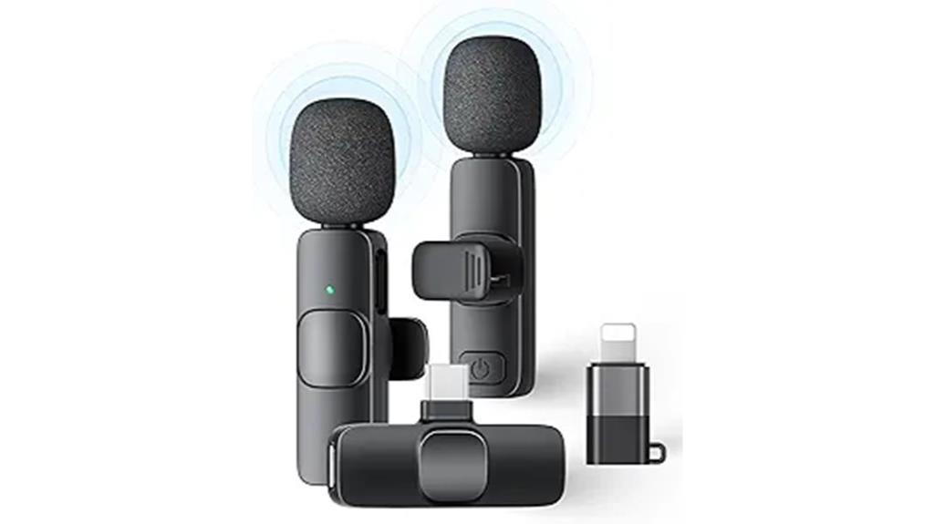 dual wireless lavalier microphones