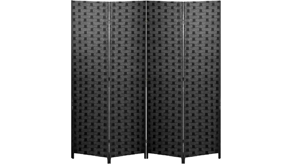 folding black wood screen