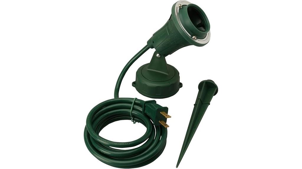 green outdoor floodlight fixture