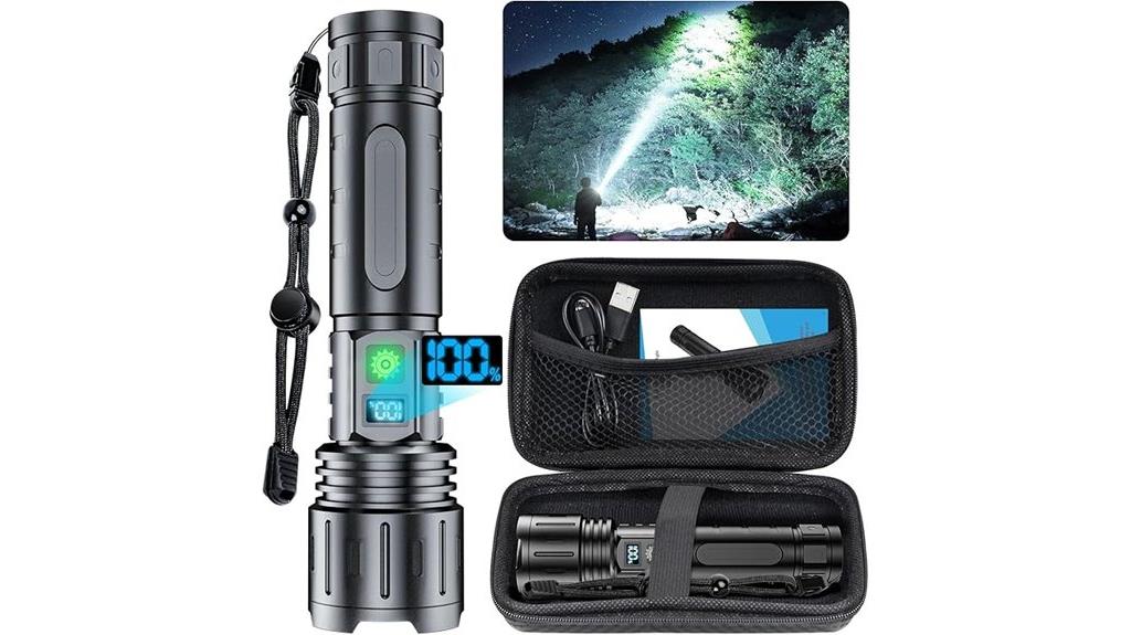 high lumens rechargeable flashlight