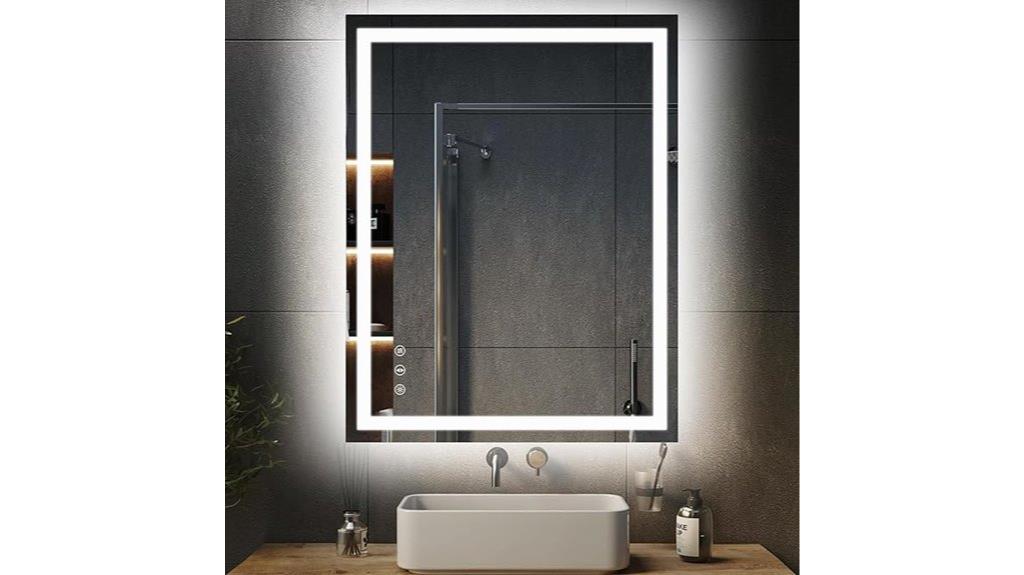 illuminated bathroom wall mirror