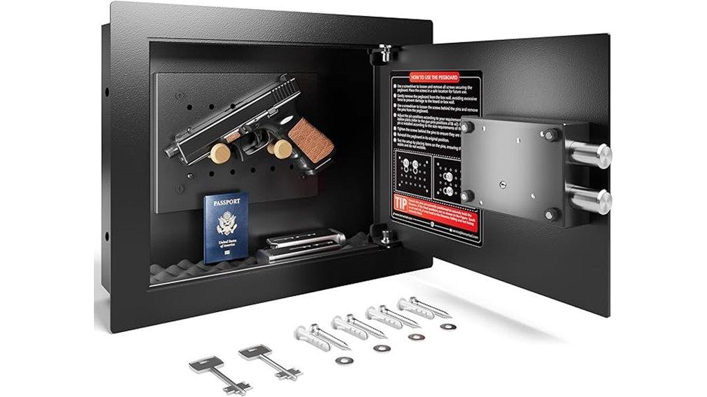 key locked wall safe
