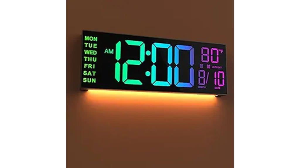 large digital wall clock