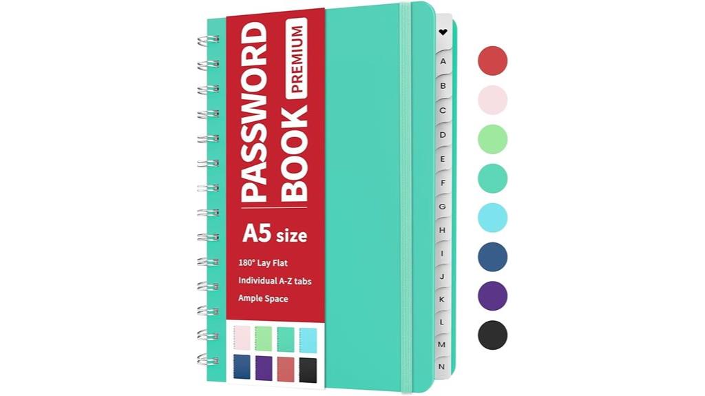 password organizer with tabs
