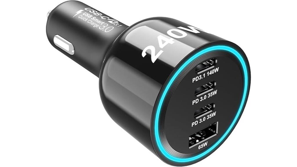 powerful multi port car charger