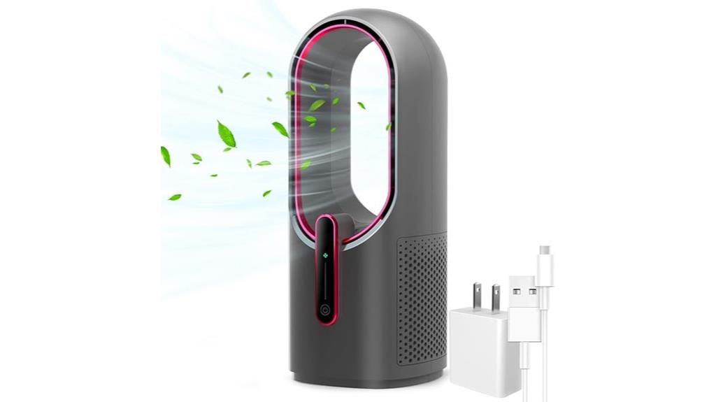 quiet bladeless desk fan