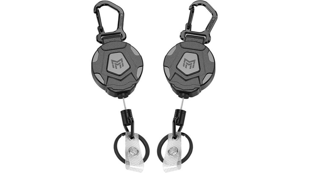 retractable keychain badge holder