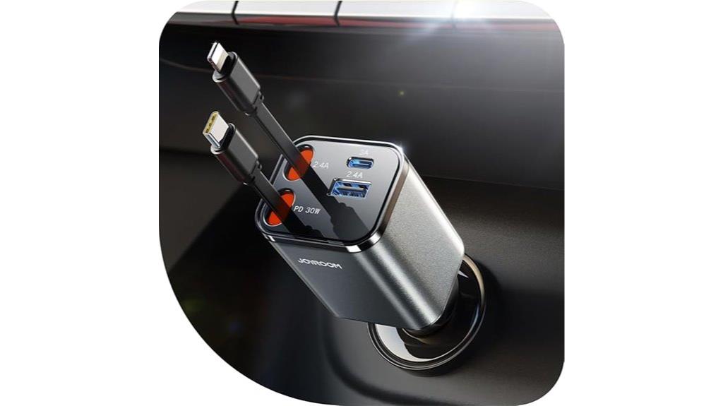 retractable usb c charger