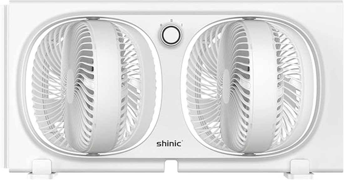 rotatable twin window fan