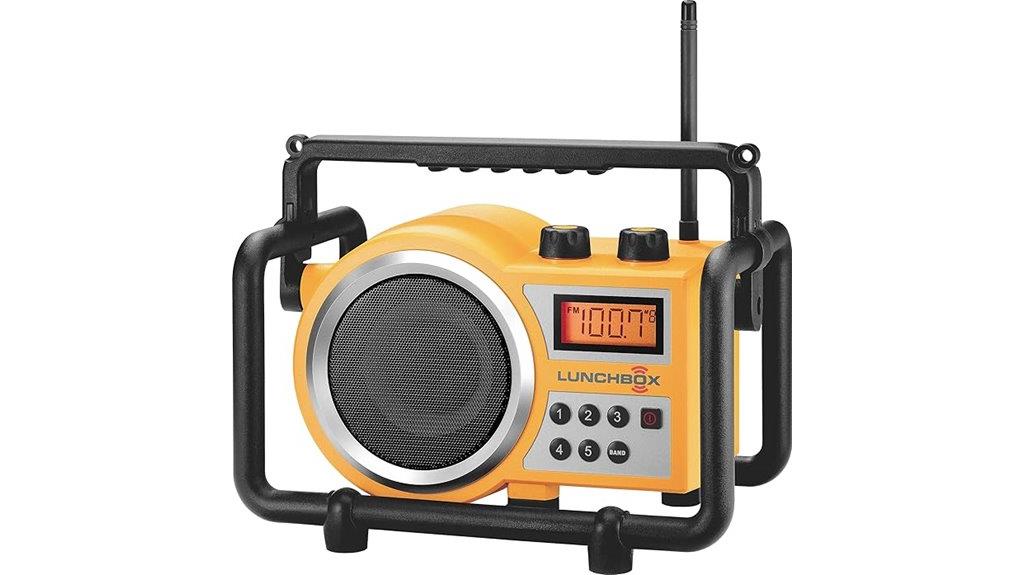 rugged compact yellow radio