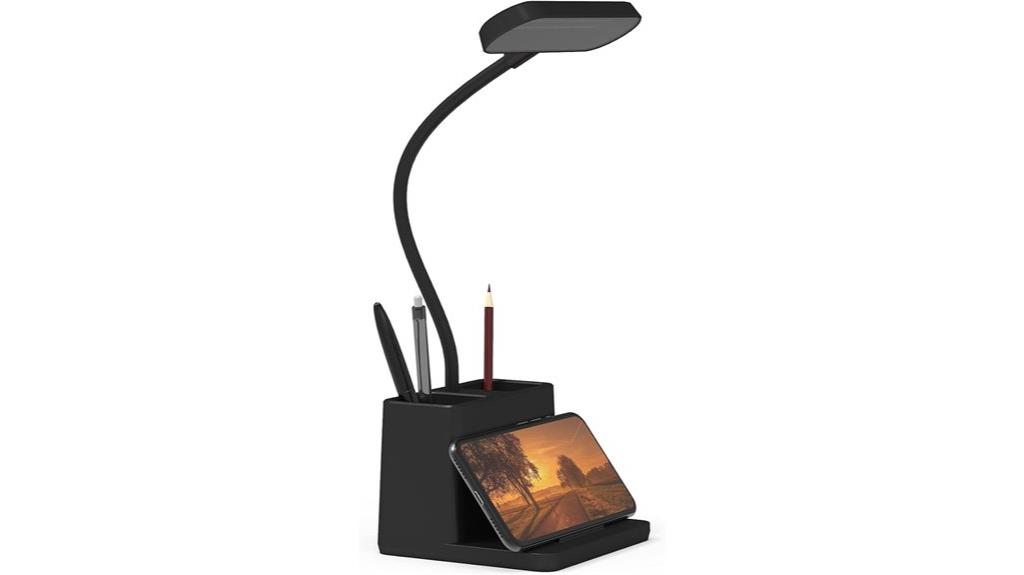 sleek black led lamp