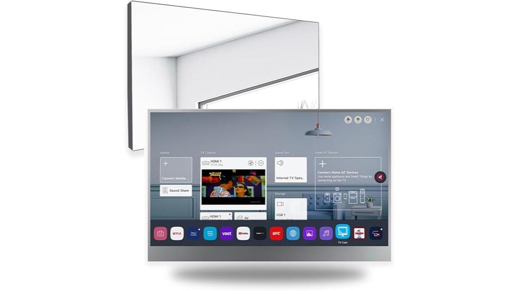 smart mirror bathroom television