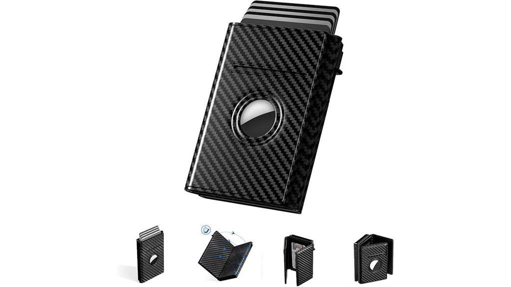 smart trifold wallet with airtag