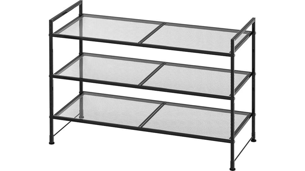 stackable mesh shoe rack