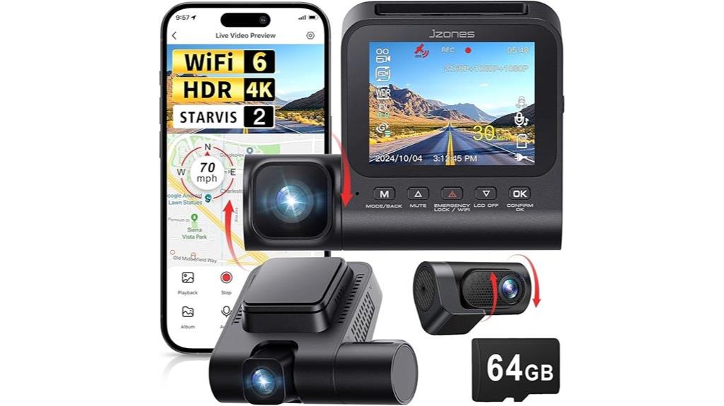 three channel 4k car dashcam
