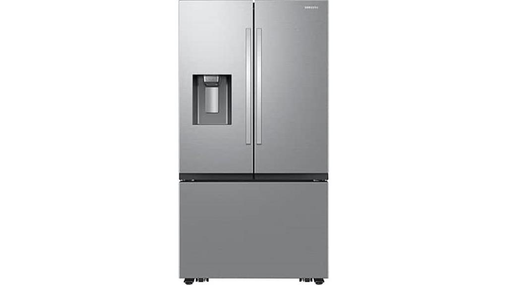 three door refrigerator with ice