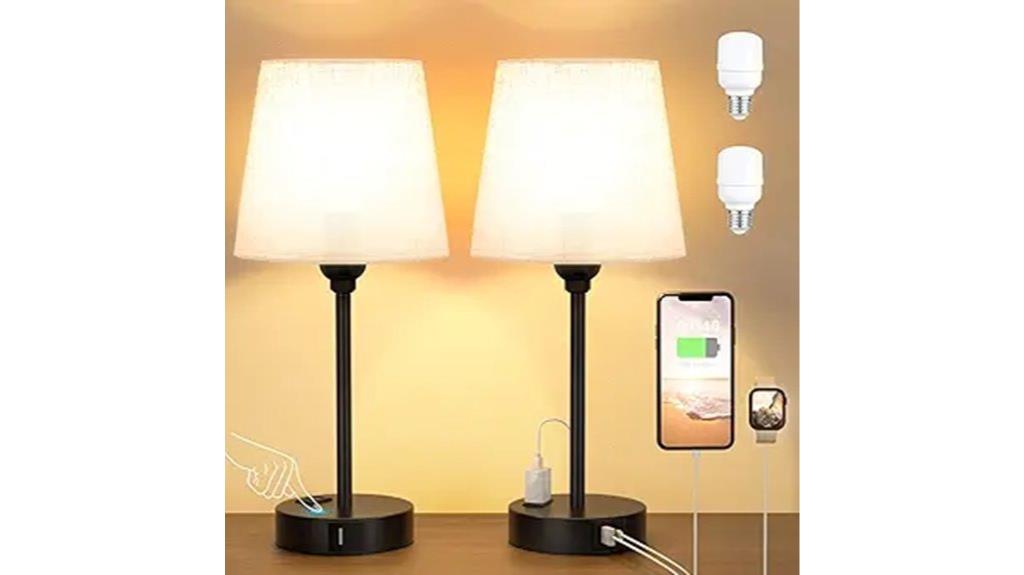 usb and ac charging lamps