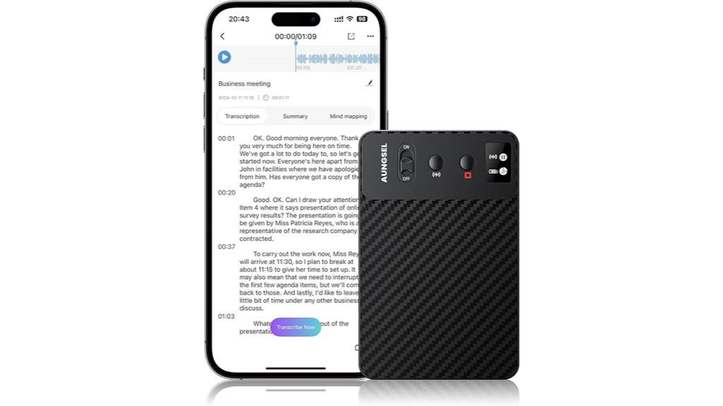 wireless charging voice recorder