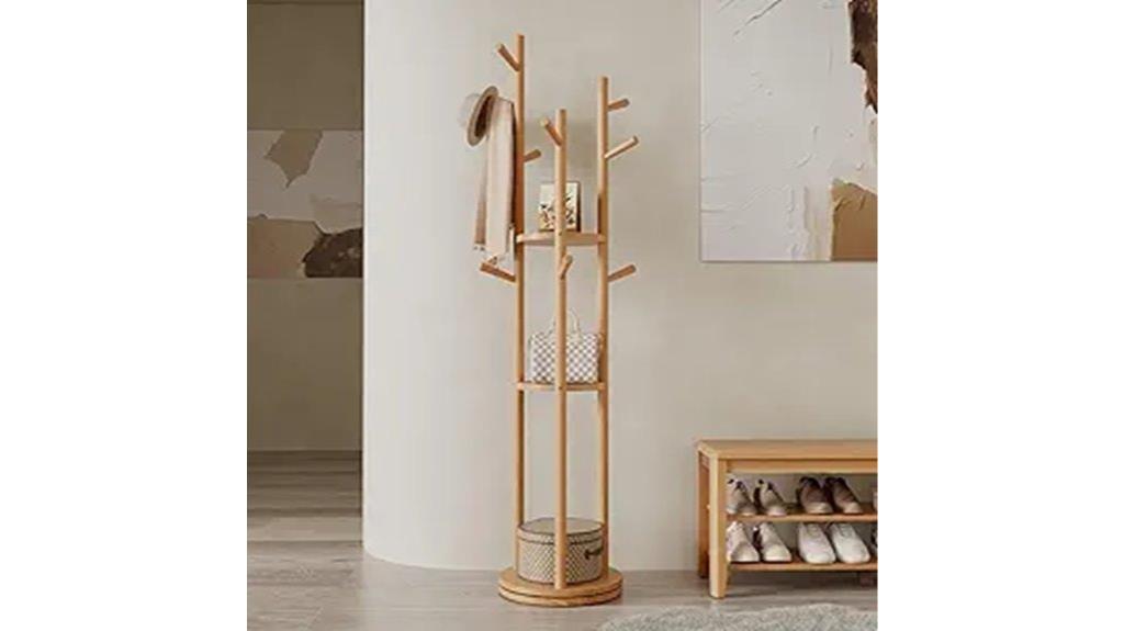 wooden coat rack organizer