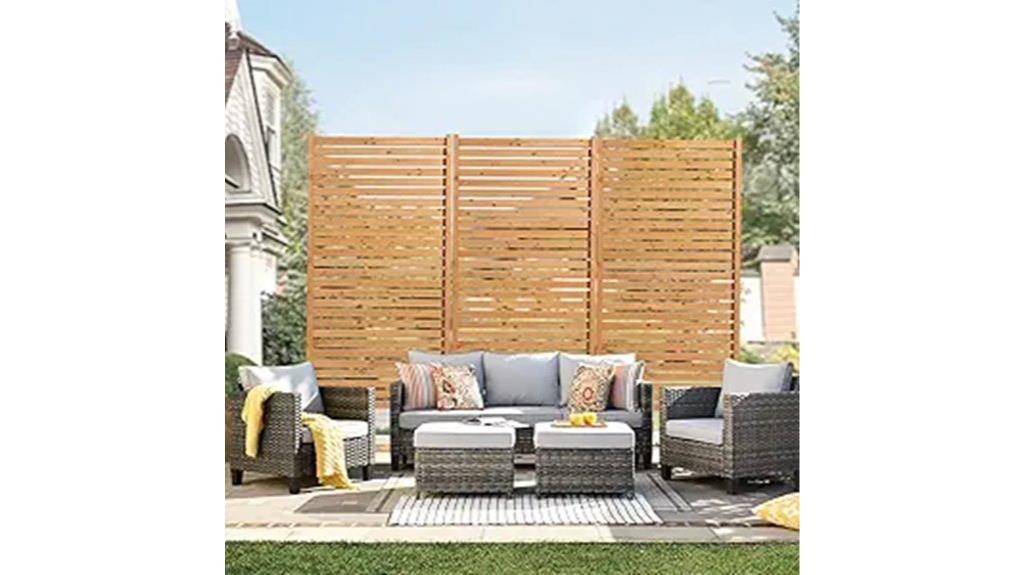 wooden privacy screen dimensions