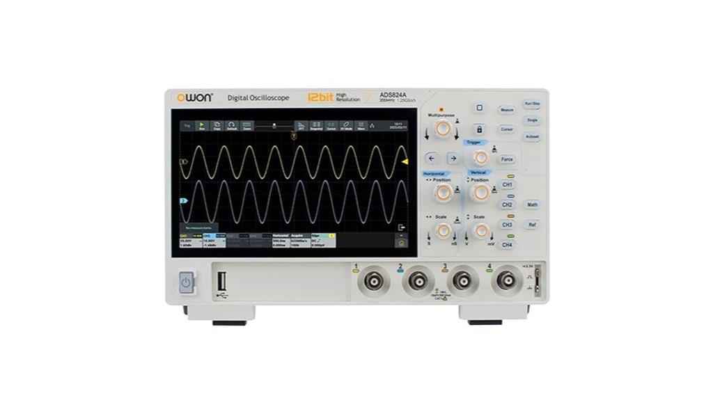 200mhz 4 channel oscilloscope