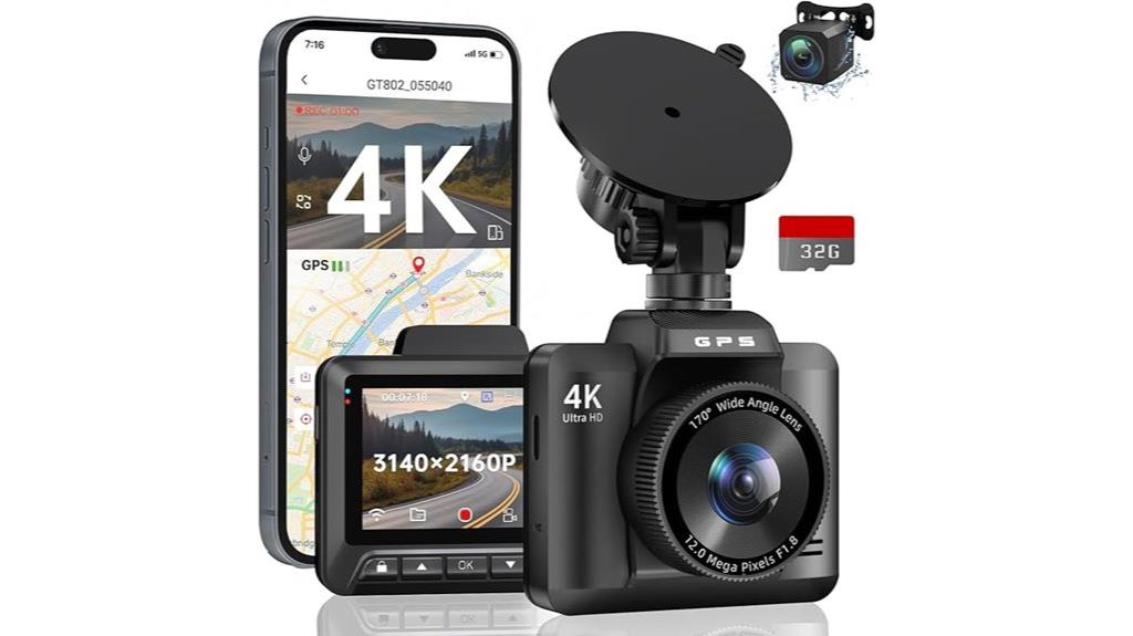 4k front rear dashcam