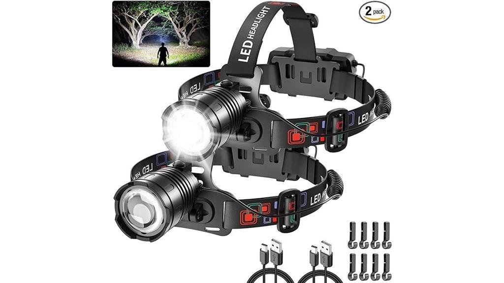 bright rechargeable headlamp pack