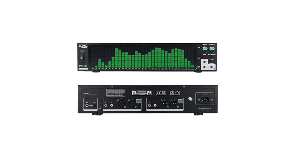 green audio spectrum display