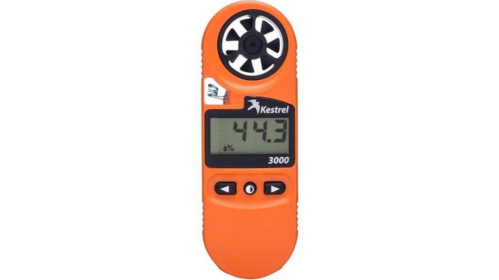 portable orange weather meter