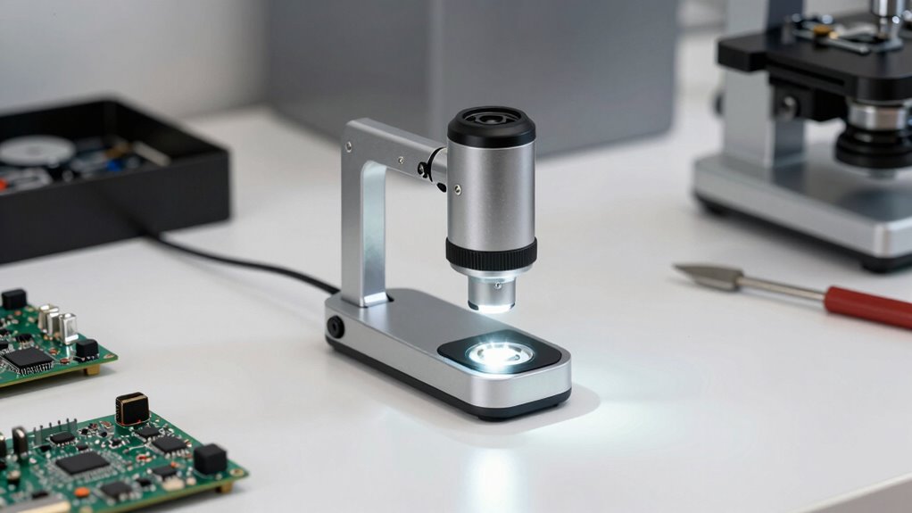 compact ergonomic portable microscopy
